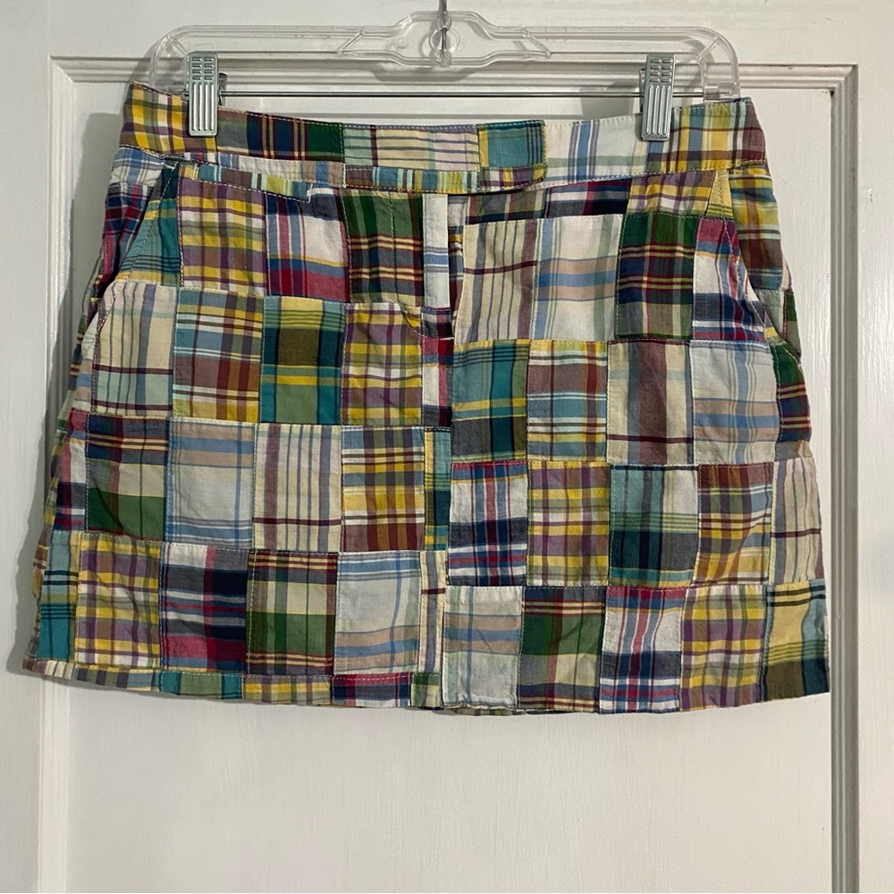 J. Crew Multicolor Patchwork Plaid Mini Skirt